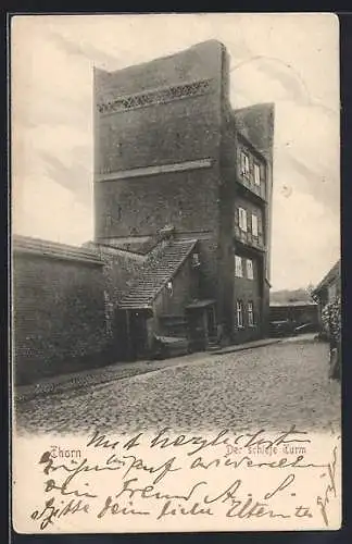 AK Thorn, Strassenpartie und schiefer Turm