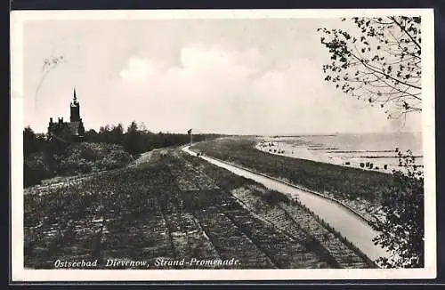 AK Dievenow, Ostseebad, Strand-Promenade
