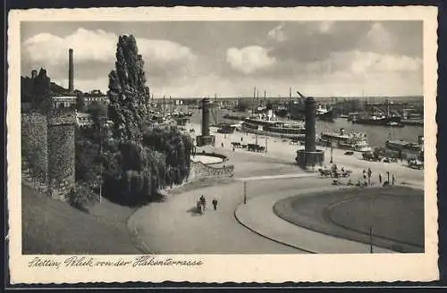 AK Stettin, Blick von der Hakenterrasse