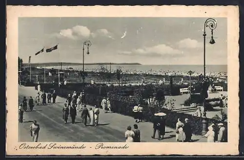 AK Swinemünde, Ostseebad, Promenade