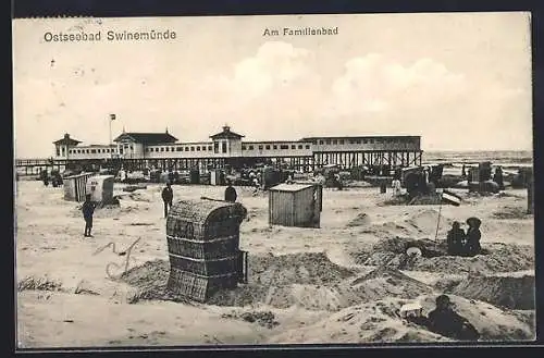 AK Swinemünde, Ostseebad, Am Familienbad