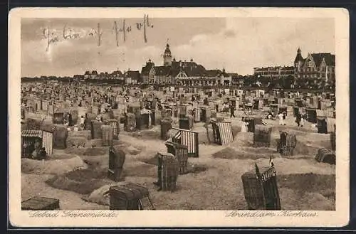 AK Swinemünde, Strand am Kurhaus