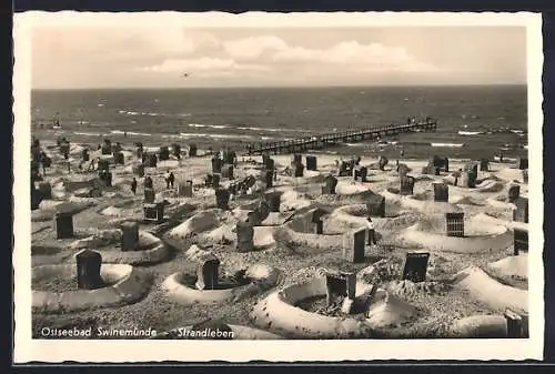AK Swinemünde, Ostseebad, Strandleben