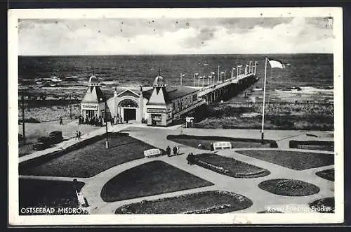 AK Misdroy /Ostsee, Seebrücke hinter Anlagen