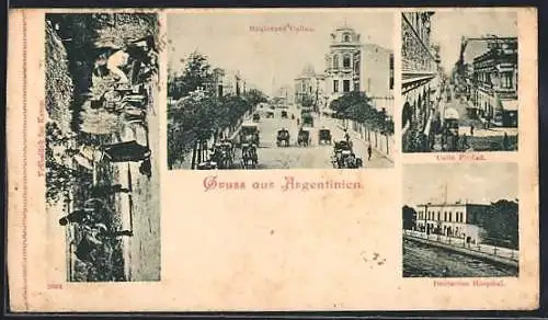 AK Argentinien, Frühstück im Kamp, Deutsches Hospital, Boulevard Callao