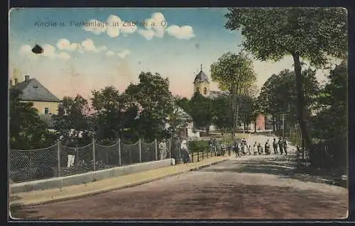AK Zabreh a. O., Kirche und Parkanlage