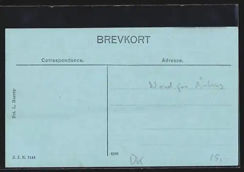 AK Hjortshoj, Ortspartie mit Strasse