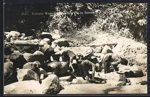 AK Dulang, Chinese Women Recovering Tin in Stream Bed Dulang Washing