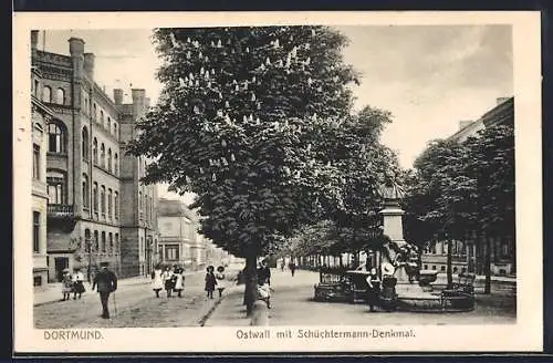 AK Dortmund, Ostwall mit Schüchtermann-Denkmal