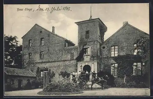 AK Elmpt, Haus Elmpt mit Pferdewagen