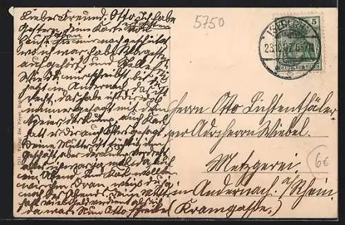 AK Menden i. W., Strassenpartie mit Geschäft Alberts & Meyer