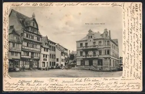 AK Adenau, Marktplatz mit Hotel zum halben Mond