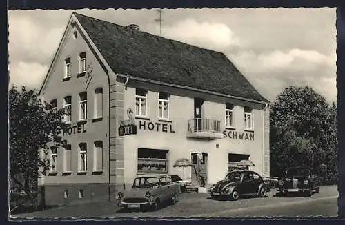 AK Langenhahn /Westerwald, Hotel-Pension Schwan