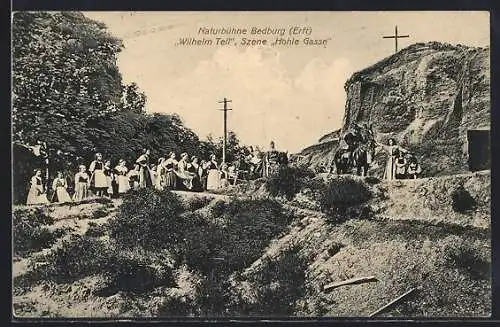 AK Bedburg /Erft, Naturbühne, Wilhelm Tell, Szene Hohle Gasse