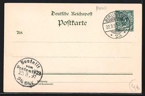 Lithographie Berlin, Geburtstag Kaiser Wilhelm I. 1897