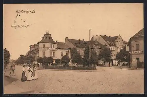 AK Elsterwerda, Blick in die Bahnhofsstrasse
