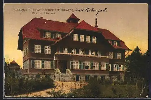AK Bad Liebenzell, Kurhaus Burghalde-Unterlengenhardt, Bes. J. Kramm