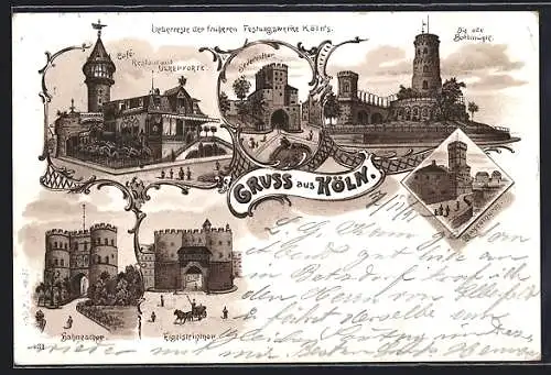 Lithographie Köln-Neustadt, Café-Restaurant Ulrepforte, Bollmühle