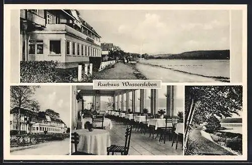 AK Wassersleben, Kurhaus, Innenansicht, Strassenpartie