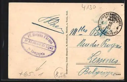 AK Moers, Hauptbahnhof mit Strassenpartie