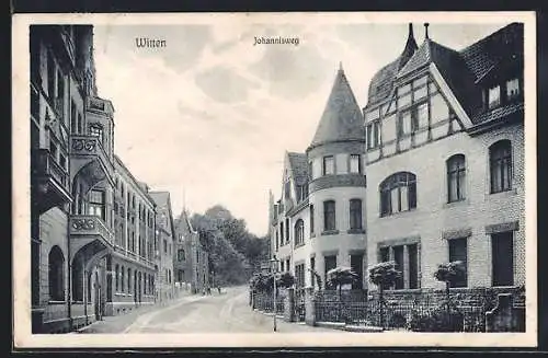 AK Witten, Strasse Johannisweg mit Bäumen