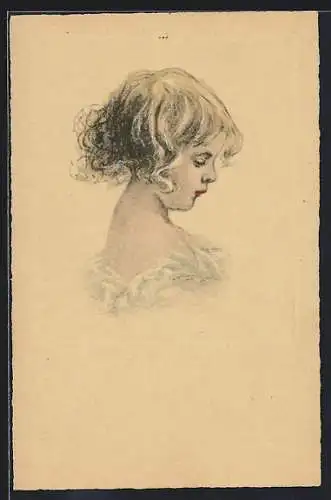 AK Kleines Mädchen mit blondem Haar