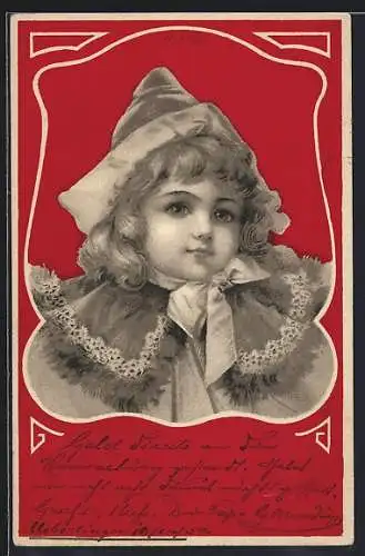 AK Kleines Mädchen mit Haube