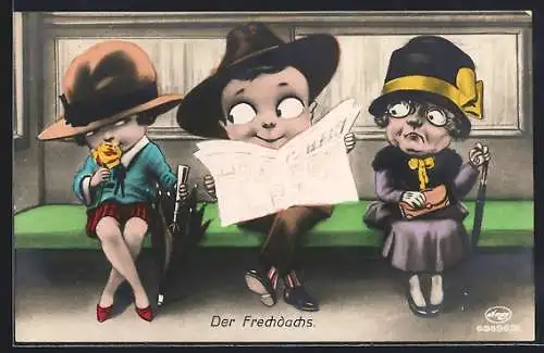AK Der Frechdachs, pikierte Dame und flirtende junge Leute