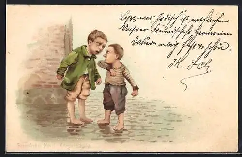 Künstler-AK Gassenbuben, Kriegserklärung