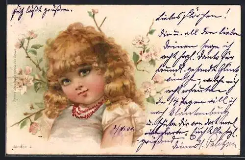 AK Kleines Mädchen mit blonden Haaren