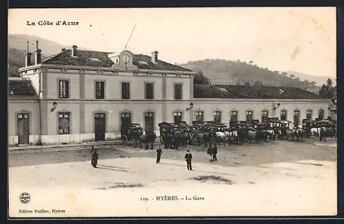 AK Hyères /Côte d`Azur, La Gare, Bahnhof