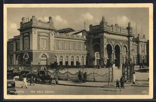 AK Alexandria, The Main Station, Bahnhof