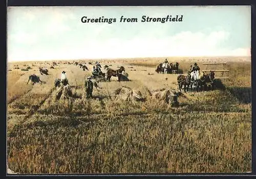 AK Strongfield, Bauern bei der Arbeit auf dem Feld