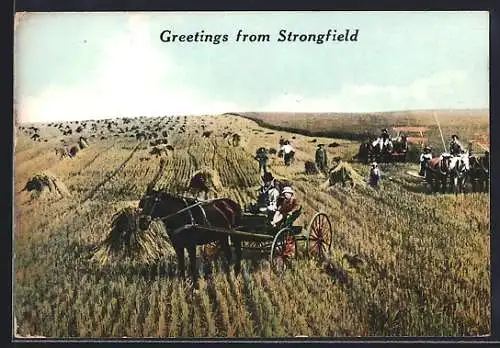 AK Strongfield, Bauern bei der Arbeit auf dem Feld