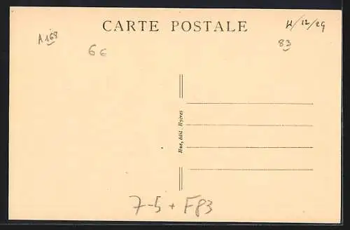 AK Hyères, Les Salins, Récolte du sel, Transport des bordages pour le roulage, Salzgewinnung