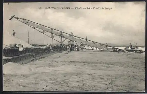 AK Hyères, Salins, Récolte du Sel, Échelle de levage, Salzbergwerk