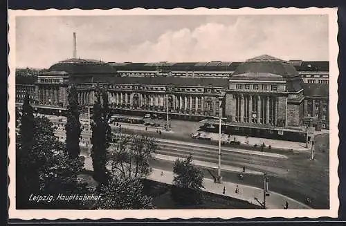 AK Leipzig, Blick auf den Hauptbahnhof