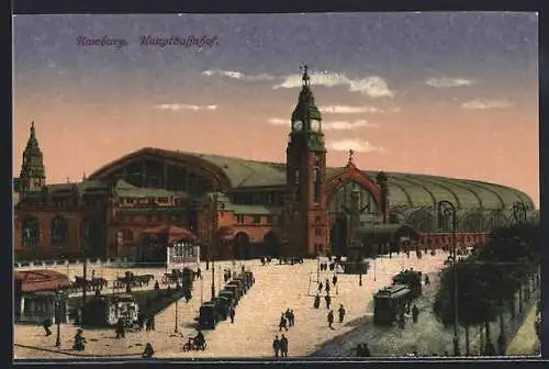 AK Hamburg-St.Georg, Blick auf den Hauptbahnhof