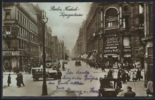 AK Berlin, Cafe Zielka an der Friedrich-Leipzigerstrasse