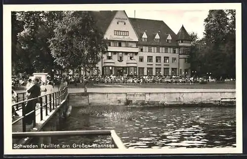 AK Berlin-Wannsee, Hotel und Restaurant Schweden Pavillon am Grossen Wannsee
