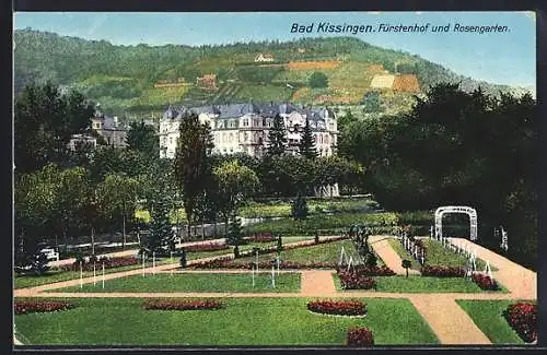 AK Bad Kissingen, Fürstenhof und Rosengarten