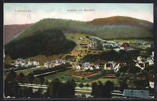 AK Liebenzell, Ortsansicht vom Bahnhof