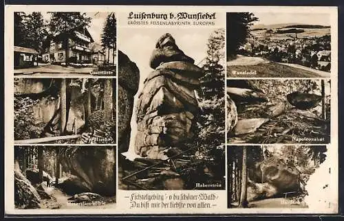 AK Luisenburg b. Wunsiedel, Gaststätte, Haberstein, Napoleonshut