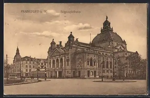 AK Frankfurt a. M., Blick auf das Schauspielhaus