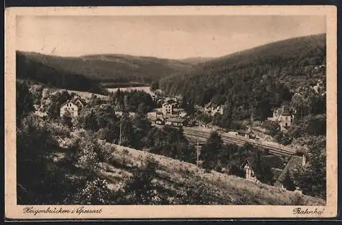 AK Heigenbrücken, Blick auf den Bahnhof