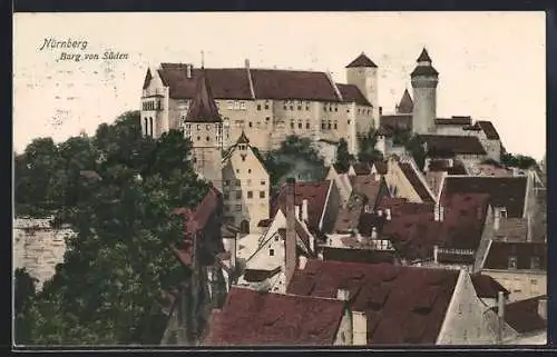 AK Nürnberg, Burg von Süden aus gesehen