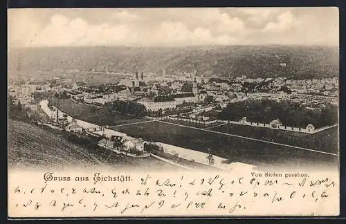 AK Eichstätt, Ortsansicht von Süden gesehen