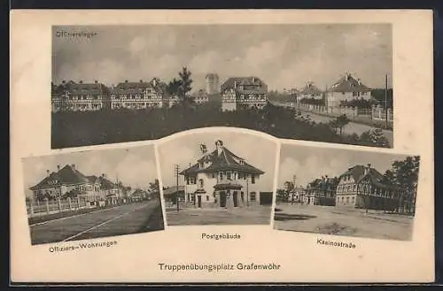 AK Grafenwöhr, Kasinostrasse, Offizierslager, Postgebäude