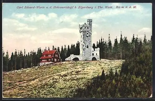 AK Elgersburg i. Thr. Wald, Carl Eduard-Warte a. d. Hohenwartskopf
