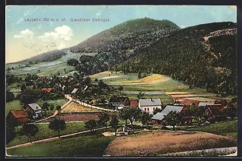 AK Lausche /Lausitzer Gebirge, Panorama mit Strassenpartien